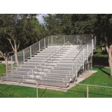 Aluminum Bleacher Chain link 21 Long 5 Row SemiClosed Deck 4 FT Aisle