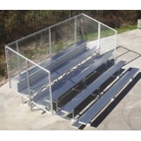Aluminum bleacher -Chain Link 7.5 ft 3 Row Tip N Roll Capacity 24
