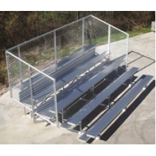 Aluminum bleacher Chain Link 24 foot 5 Row Capacity 90 Mud Sill Tow