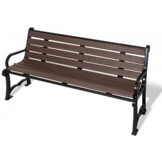 6 foot Charleston Series Gray Recycled Bench