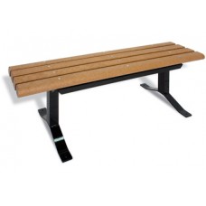 6 foot Recycled Brown Bench Without Back 4x4 Planks Surface Mount