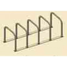 Inverted Deluxe U Bike Rack On Rails 4 Loops 2 Square