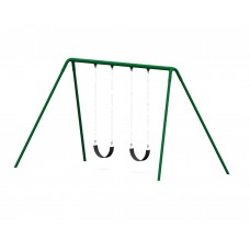 3.5 Inch Bi-Pod Powder Coated Single Bay Swing with 2 belt seats