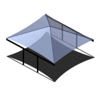 Double Post Cantilever Pyramid Back2Back Shade 38x20