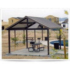 Gabled Shelter All Steel 24 gauge Pre-Cut Metal Roof 16x24