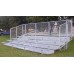 Aluminum Bleacher Chain link 27 Long 4 Row SemiClosed Deck 4 FT Aisle