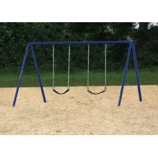 3.5 Inch Bi-Pod Powder Coated Quadruple Bay Swing with 8 belt seats