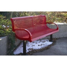 6 foot Bench with Contoured Back and Arms Expanded Metal Portable