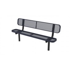 6 foot Bench with Back Rounded Corners Seat 14 inch Inground