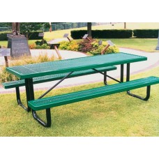 8 foot Table Elementary Size Two Seats Rounded Corners Expanded Metal