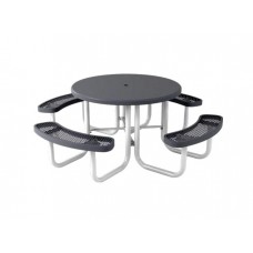 46 inch Round Table Solid Top Expanded Metal 4 Seats Elementary Size