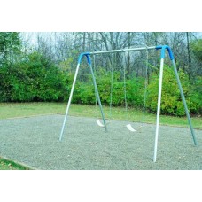 Single Bay Bipod Swing Set with 2 strap seats Green yokes