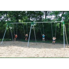 Double Bay Bipod Swing Set with 4 tot seats Green yokes