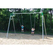 Single Bay Bipod Swing Set with 2 tot seats Green yokes