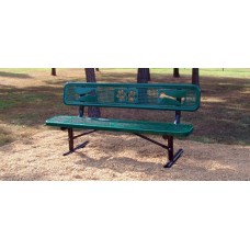 6 Foot BENCH with BACK Surface PERFORATED LASER CUT PAW PRINTS BONES