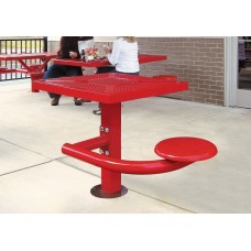 2 SEAT 30 SINGLE Pedestal CANTEEN TABLE INGROUND PERFORATED