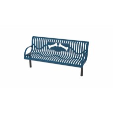 6 foot Classic Wingline Bench In-Ground Mount Bones Design