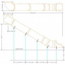 30 Inch Diameter 10 foot deck height Slide Hook 90 Degrees Left or Right