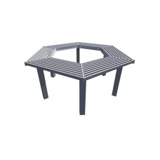 Biscayne Geometric Bench without Back Inground 8 Foot