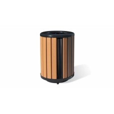 Arches RECYCLED CEDAR RECEPTACLE with FLAT TOP LID & PLASTIC LINER