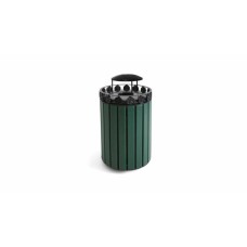 Cascades Recycled Receptacle - Brown with Rain Bonnet Lid & Liner