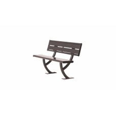 4 foot Acadia Bench with Back In-Ground Mount