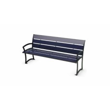 4 foot Bryce Steel Bench with Back Portable Surface Mount