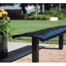 4 foot RICHMOND SERIES STEEL HORIZONTAL SLAT without BACK BENCH IN GROUND