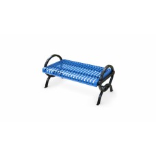 4 foot Gateway Steel Bench without Back Portable Surface Mount - Vertical Planking