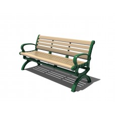 5 foot Plastic Lumber Bench with Back