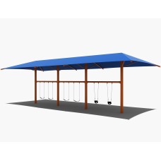 8.6 Single Post Swing Frame with 20 foot Shade 3 Bay