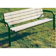 8 Foot Park Bench 8 Slat 2x4 Inch Planks Inground Untreated Pine