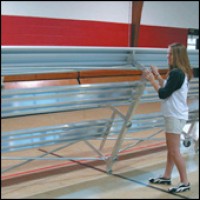 Tip N Roll Galvanized bleacher 15 foot 3 Row Double Foot Capacity 30