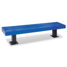 4 Foot Mall Bench with out Back Surface Mount Perforated