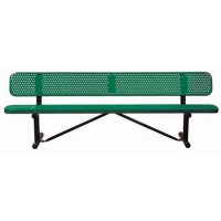 6 foot Bench with back Perforated - 11.5 inch wide seat