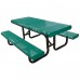 6 foot Radial Edge Perforated Surface Mount Picnic Table