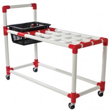 Racket Cart stores and transports up to 100 racquets or paddles