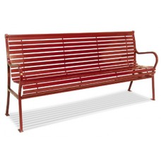 4 foot Hamilton Bench with Back Horizontal Slat Center Arm Rest