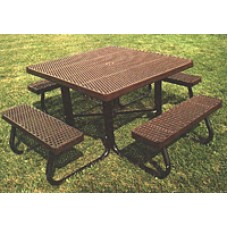 4SJCVP Square Picnic Table Vinyl Plastisol Surface Powder Coat Frame