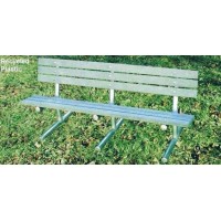 8 foot Recycled Plank Bench with Back Portable