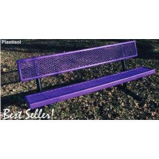 15 foot Plastisol Coated Bench with Back Portable