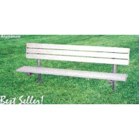 8 foot Aluminum Slat Bench with Back Inground
