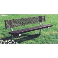6 foot Plastisol Coated Bench with Back Inground