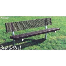 15 foot Plastisol Coated Bench with Back Inground