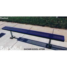 15 foot Plastisol Coated Bench without Back Inground