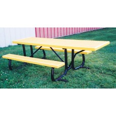 8J2GA-EWC End Access Picnic Table Aluminum Planks Galvanized Frame