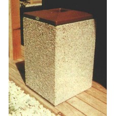 CTCS22FP 22 Gallon Concrete Square Trash Container