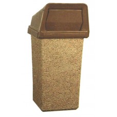 CTCS22PB Concrete Trash Container 22 Gallon Bonnet Top SelfClose Door