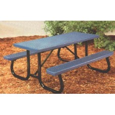 8J2CVPHC 8 foot Plastisol Plank Picnic Table ADA Powder Coated Frame