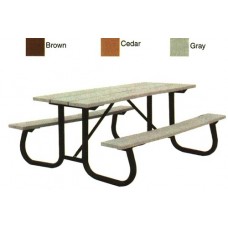 8J2GRRP 8 foot Recycled Plastic Plank Picnic Table Galvanized Frame
